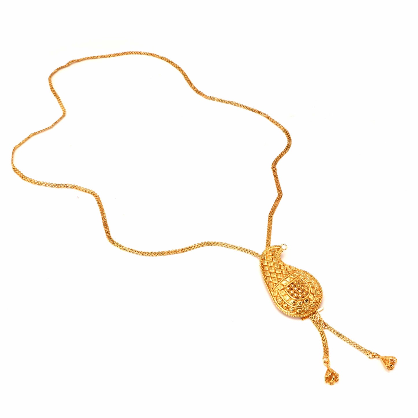 Salankara Creation Designer Long Tie Chain with Earrings Pair