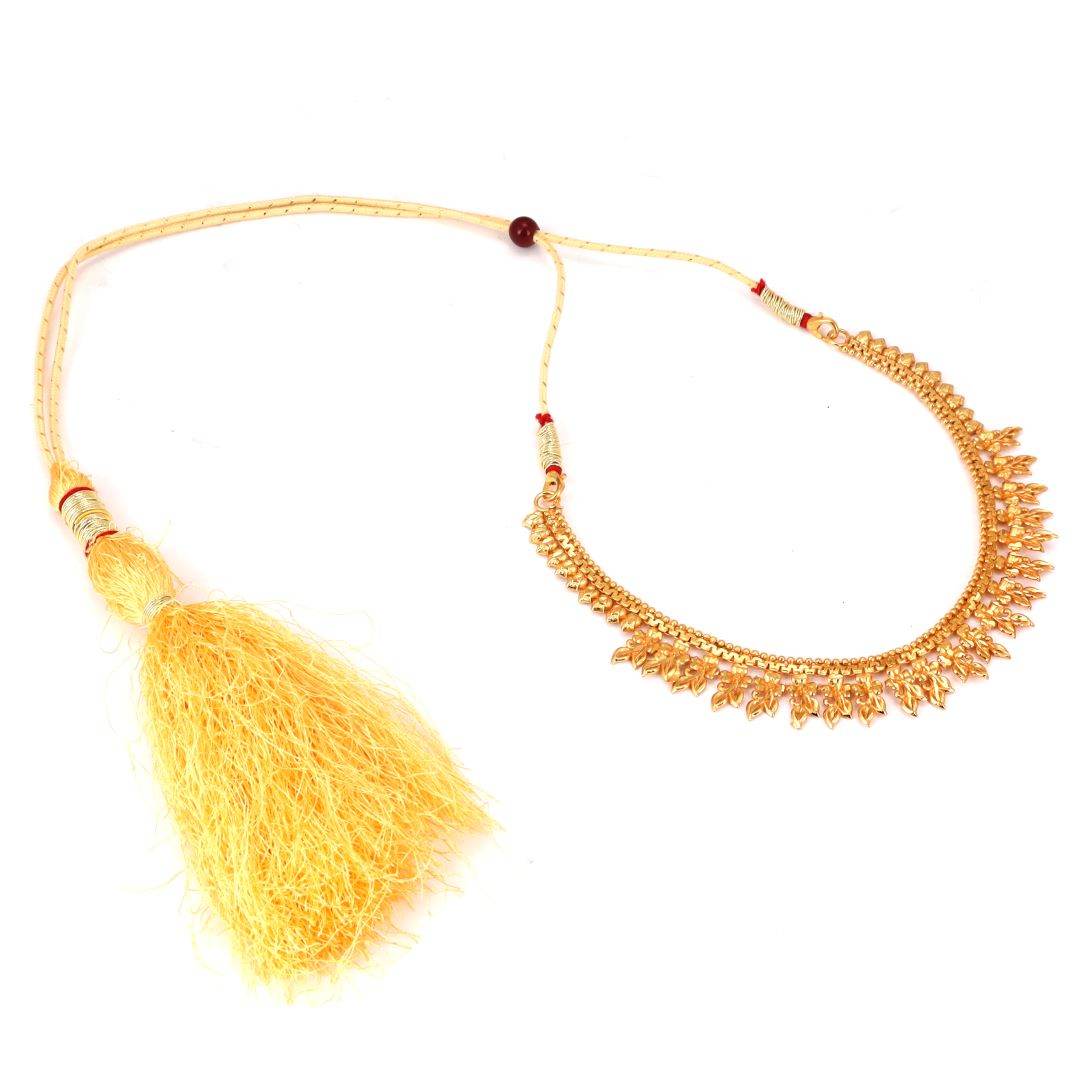 Salankara Creation Beads Fitted Designer Slit Necklace with Earrings Pair
