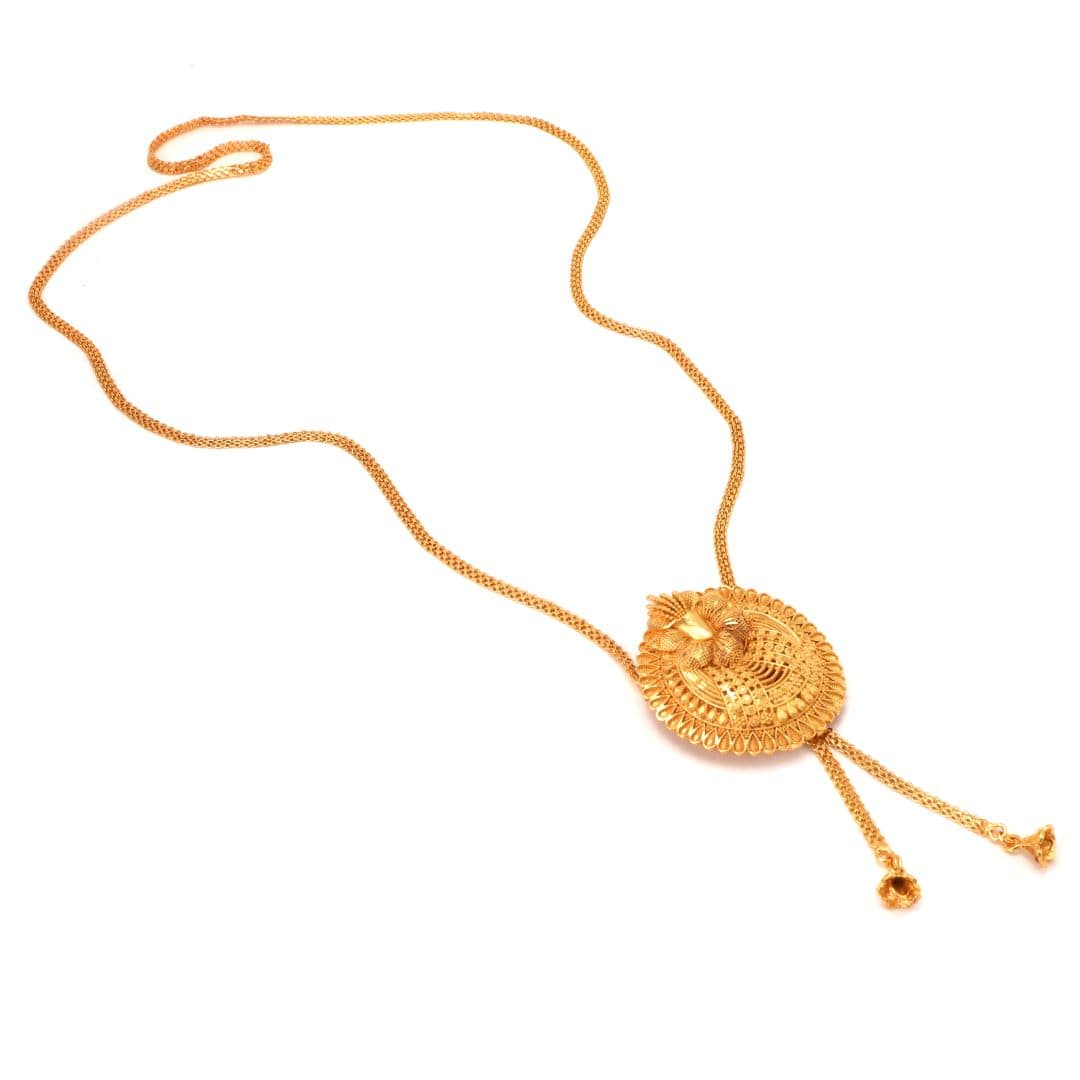 Salankara Creation Designer Locket fitted Long Tie Chain with Earrings Set