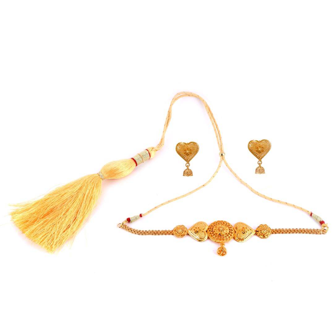 Salankara Creation Designer Series Locket Kanthi/Choker with Earrings Pair