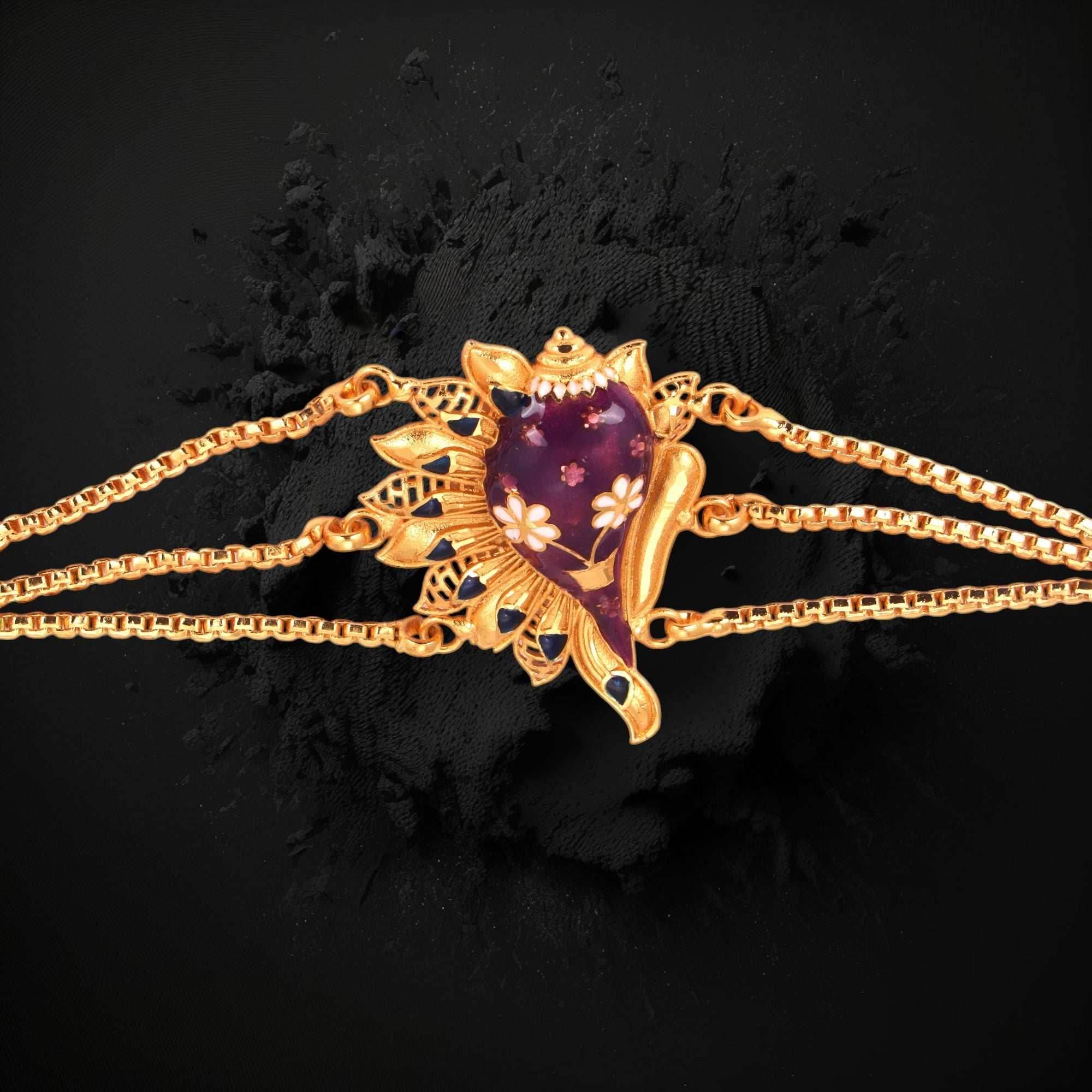 Designer Sankha Minakari Mantasa/ Bracelet - Salankara Creation