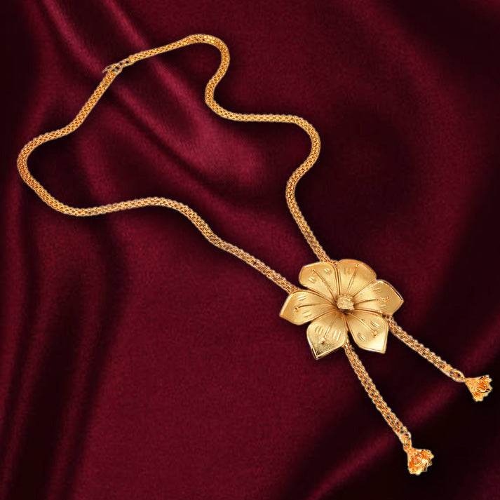 Salankara Creation Flower Tie Chain with Earrings Pair - Salankara Creation