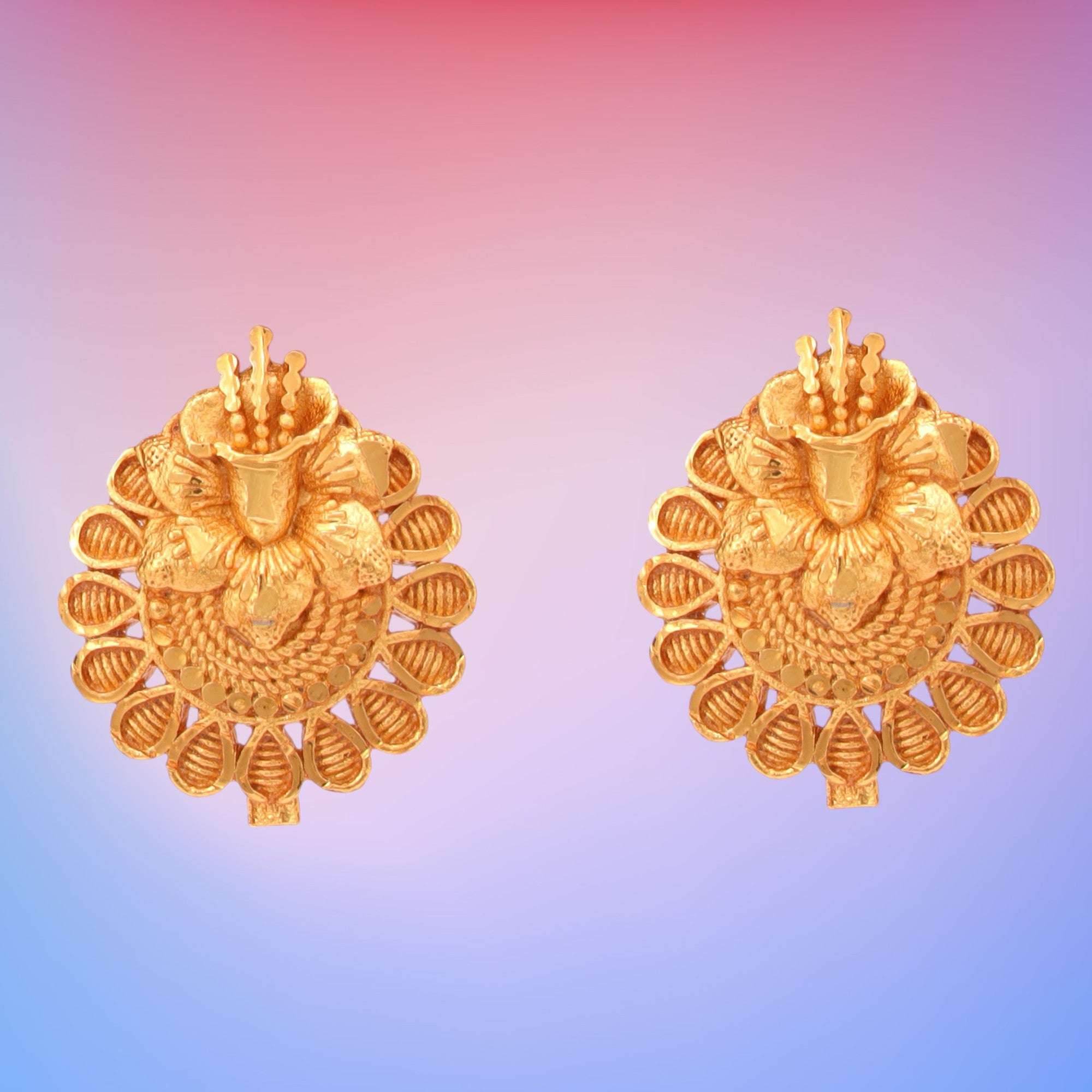 Stokins fitted Locket With Ear ring pair - Salankara Creation