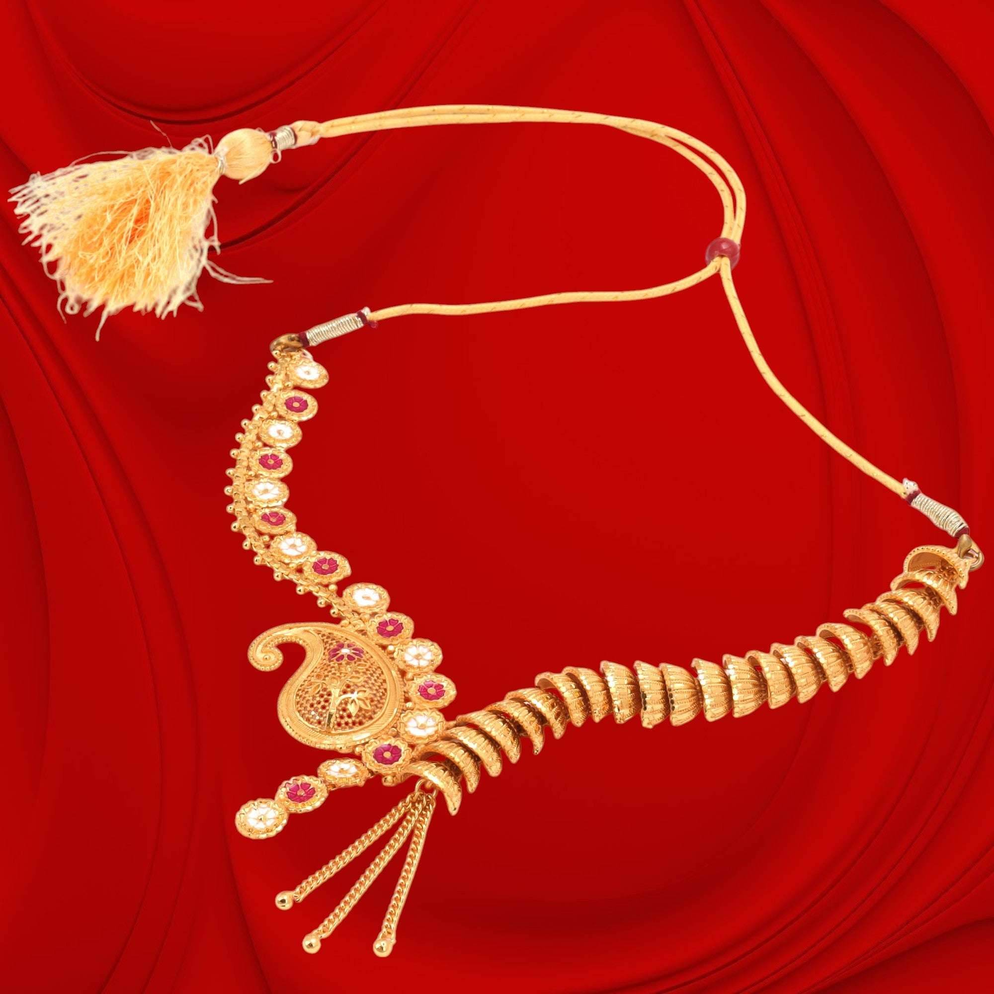 Designer minakari neckless with ear ring pair - Salankara Creation