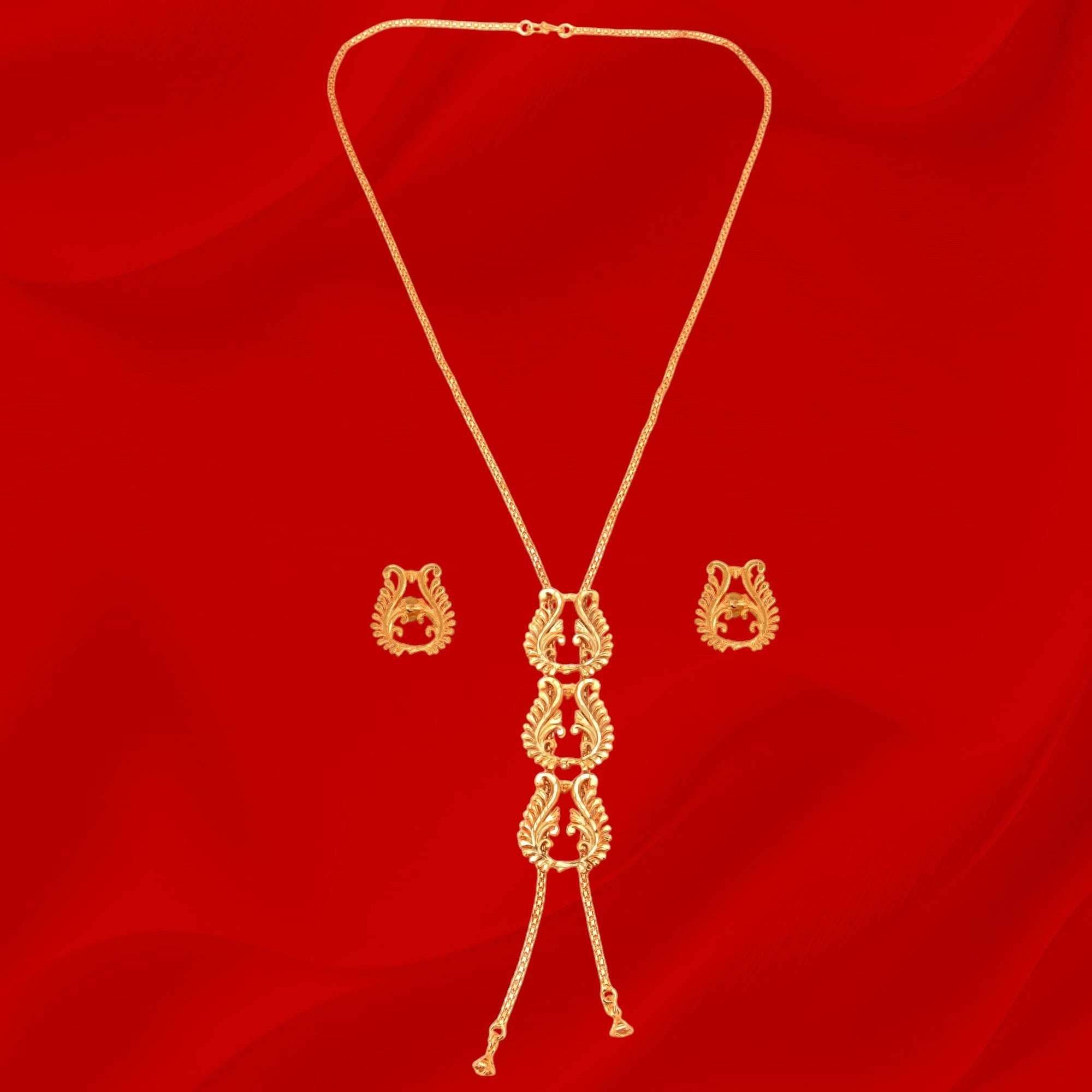 Designer Tie chain with ear ring pair - Salankara Creation