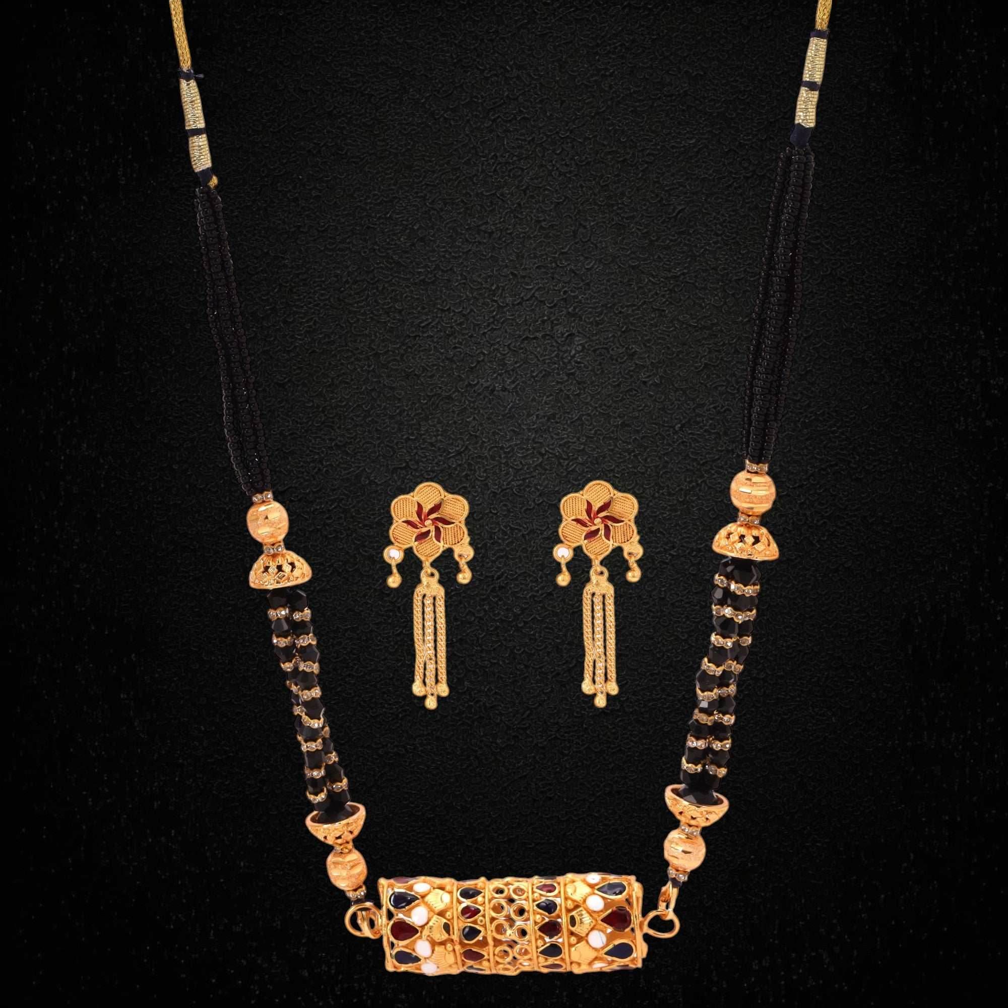 Minakari Designer pendant with Ear ring pair - Salankara Creation