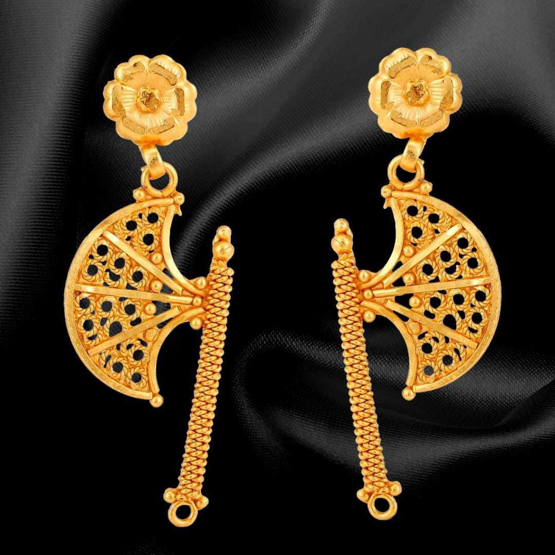 Salankara Creation's Haath Pankha design pendant with earrings set - Salankara Creation