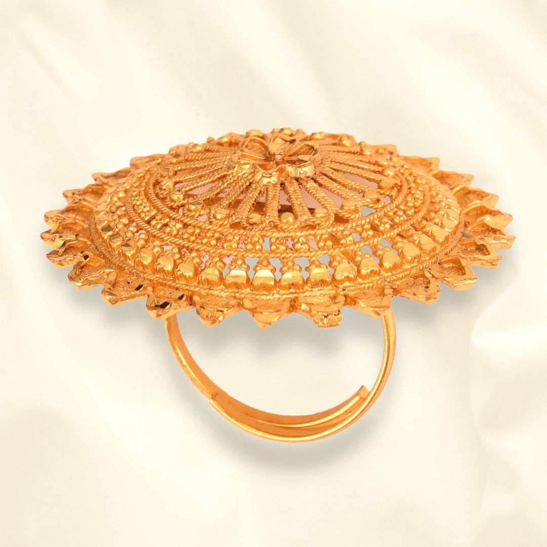 Round Shape Big Gold Ring Design For Female Buy Elegant Big Size