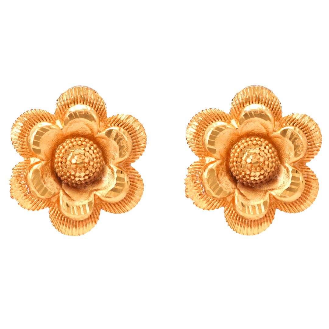 Salankara Creation Designer Single Line Flower Locket Gold Kanthii/Choker with Earrings Pair - Salankara Creation