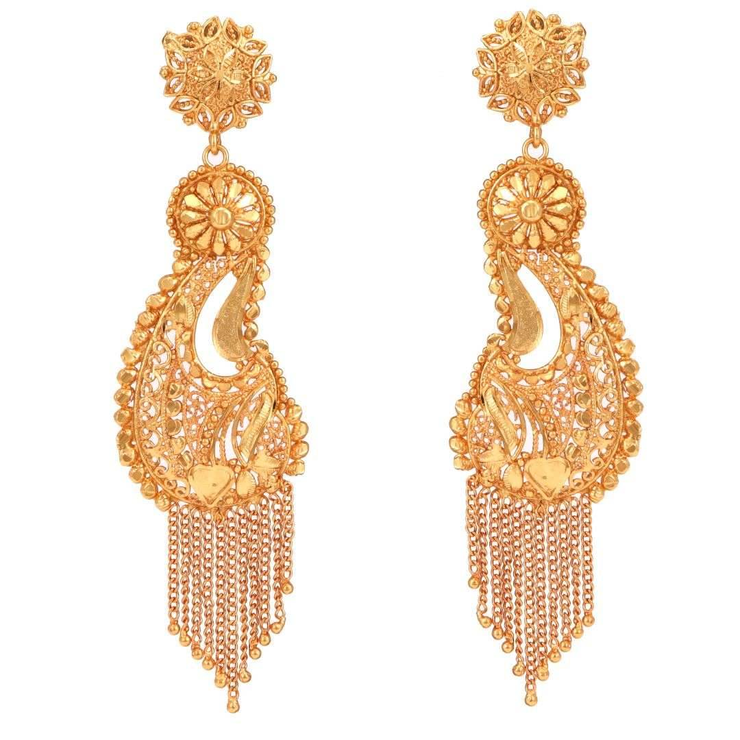 Salankara Creation Jhalor Fitted Designer Earrings Pair - Long Height - Salankara Creation