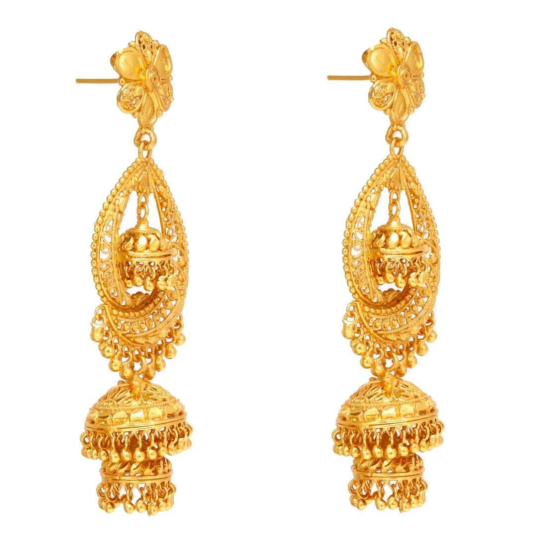 Salankara Creation Jhumka Setting Earrings Pair - Large Size - Salankara Creation