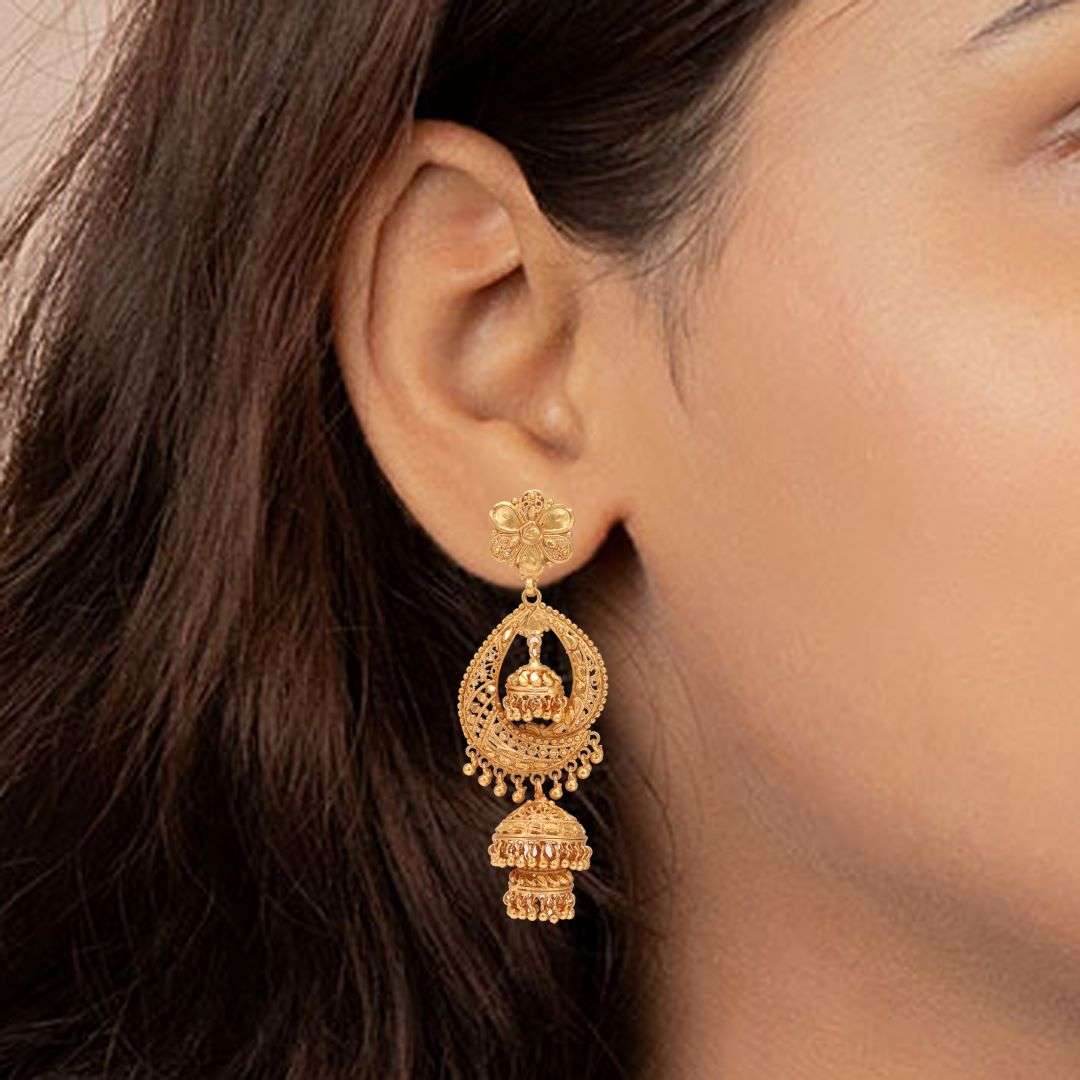 Salankara Creation Jhumka Setting Earrings Pair Large Size