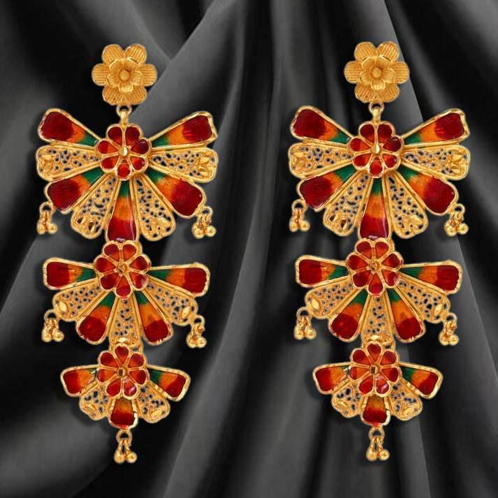 Salankara Creation Minakari Grand Earrings Pair - Extra Large Size - Salankara Creation