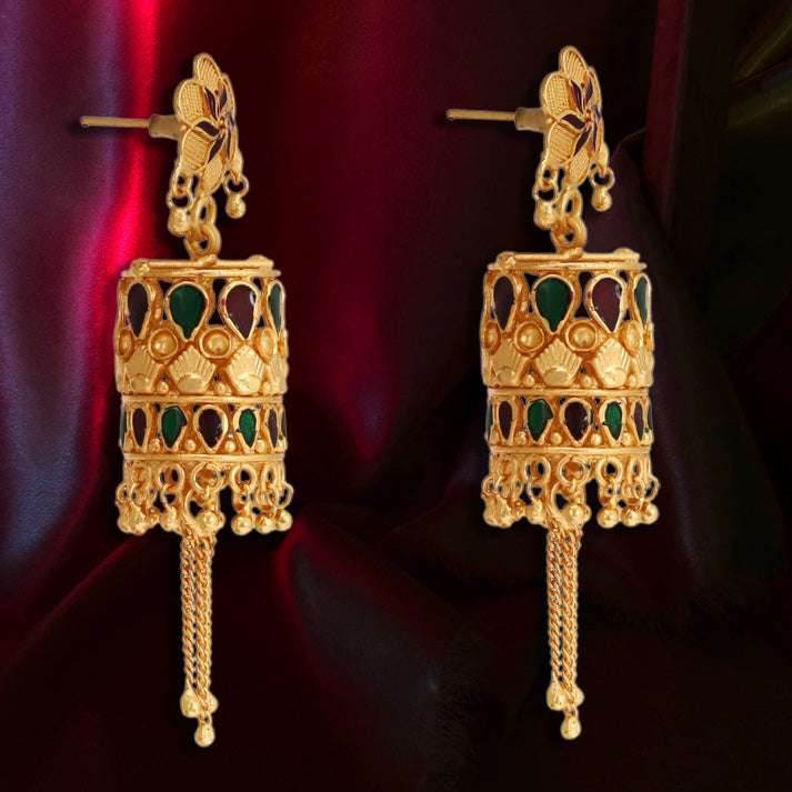 Salankara Creation Minakari Handmade Designer Jhumka Pair - Salankara Creation