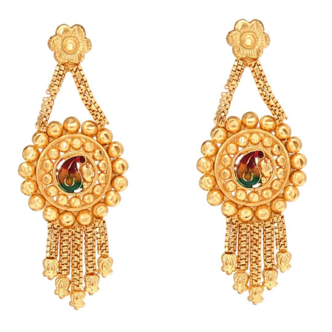Salankara Creation Minakari Kalka Bell Set/Rani Har/Sita Har with Earrings Set - Salankara Creation