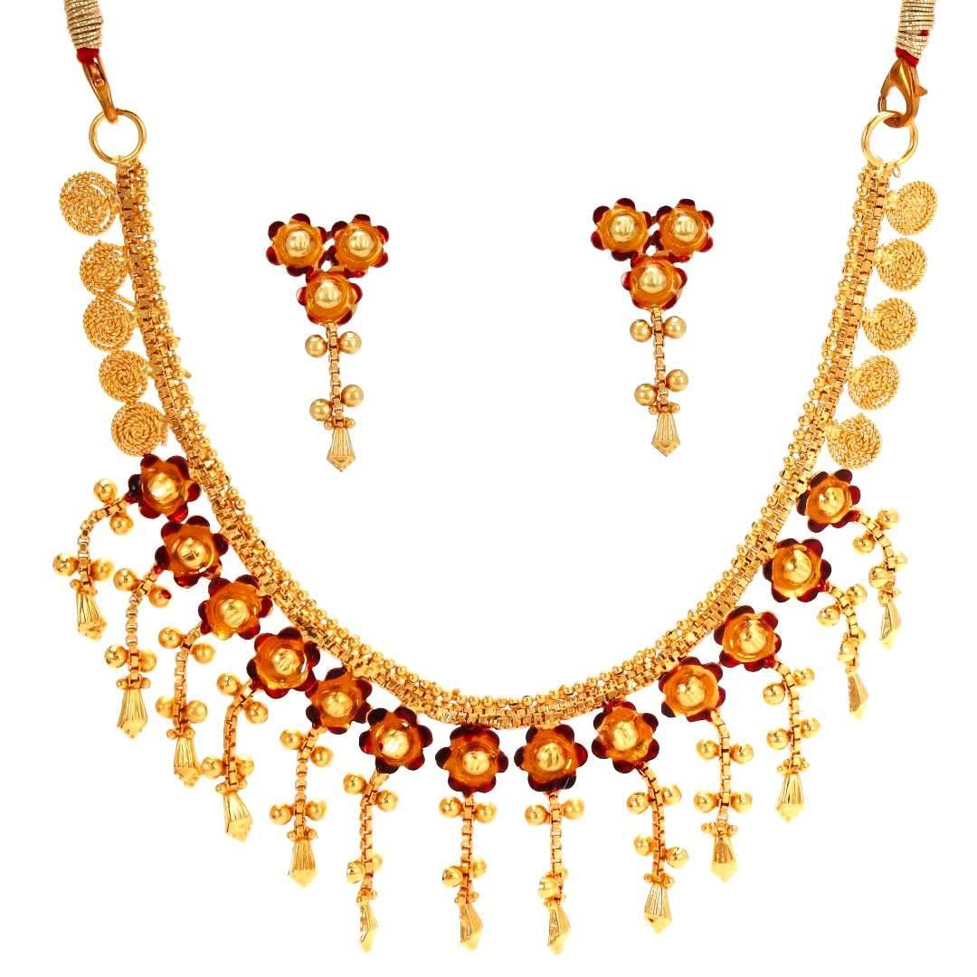 Salankara Creation Minakari Long Drop Necklace with Earrings Set - Salankara Creation