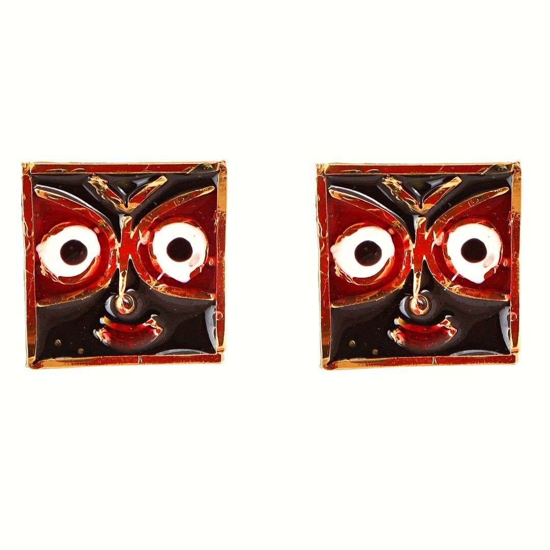 Salankara Creation Minakari Mahaprabhu Locket with Earring Pair - Salankara Creation