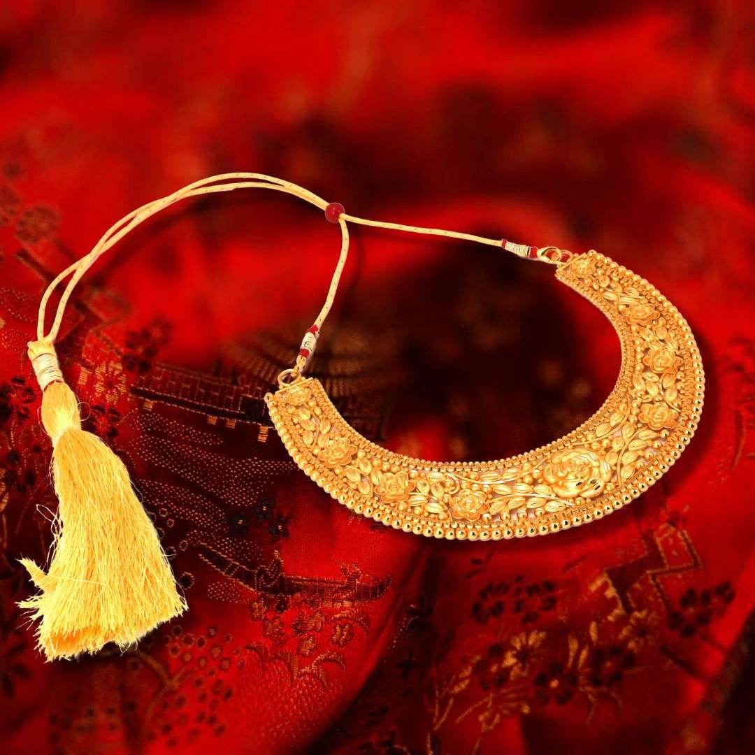 Salankara Creation Partywear/ Bridal Hansuli/ Necklace with Earrings/ Tops Pair - Salankara Creation