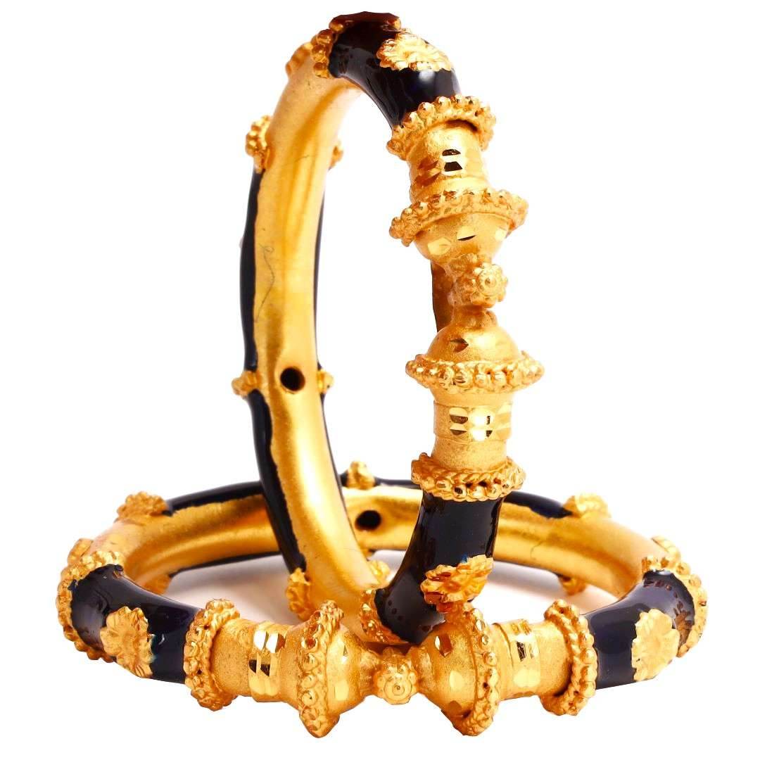 Salankara Creation Navy Blue Minakari Manipuri Bangles - Salankara Creation