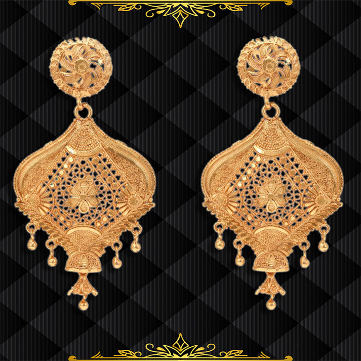 Salankara Creation Pan Shape Earrings Pair - Extra Large