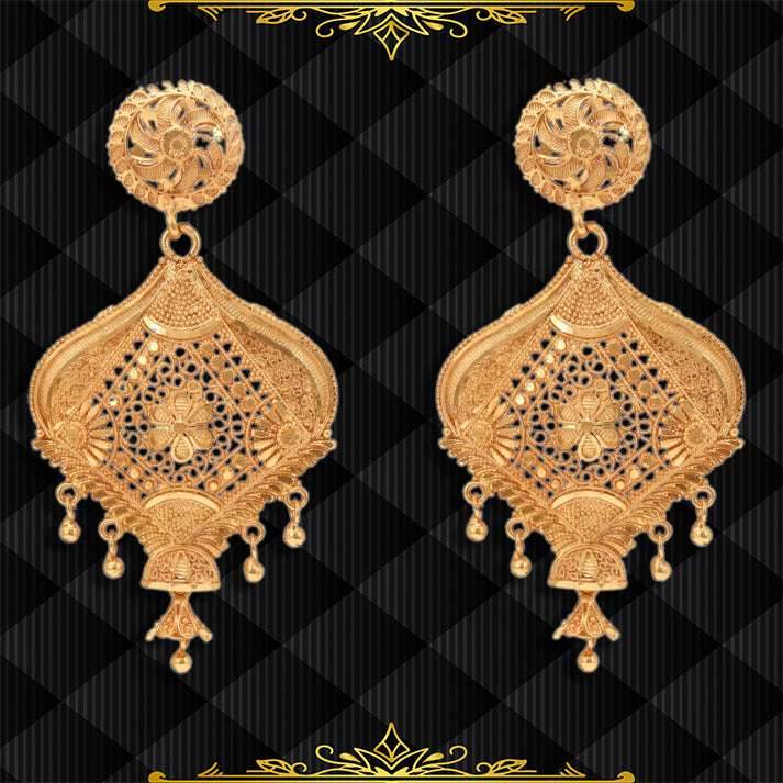 Salankara Creation Pan Shape Earrings Pair - Extra Large - Salankara Creation