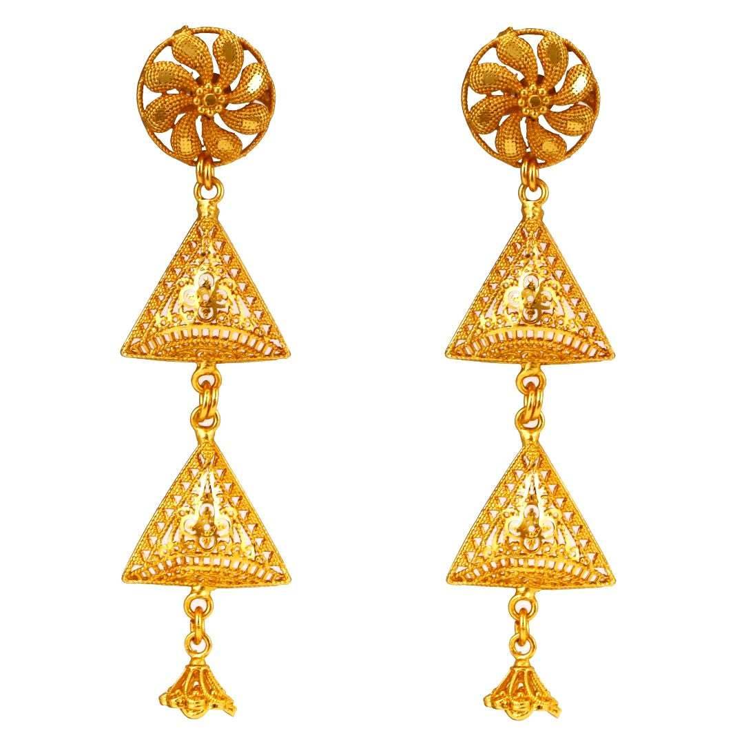 Salankara Creation Two Step Borfi Jhumka Pair - Salankara Creation