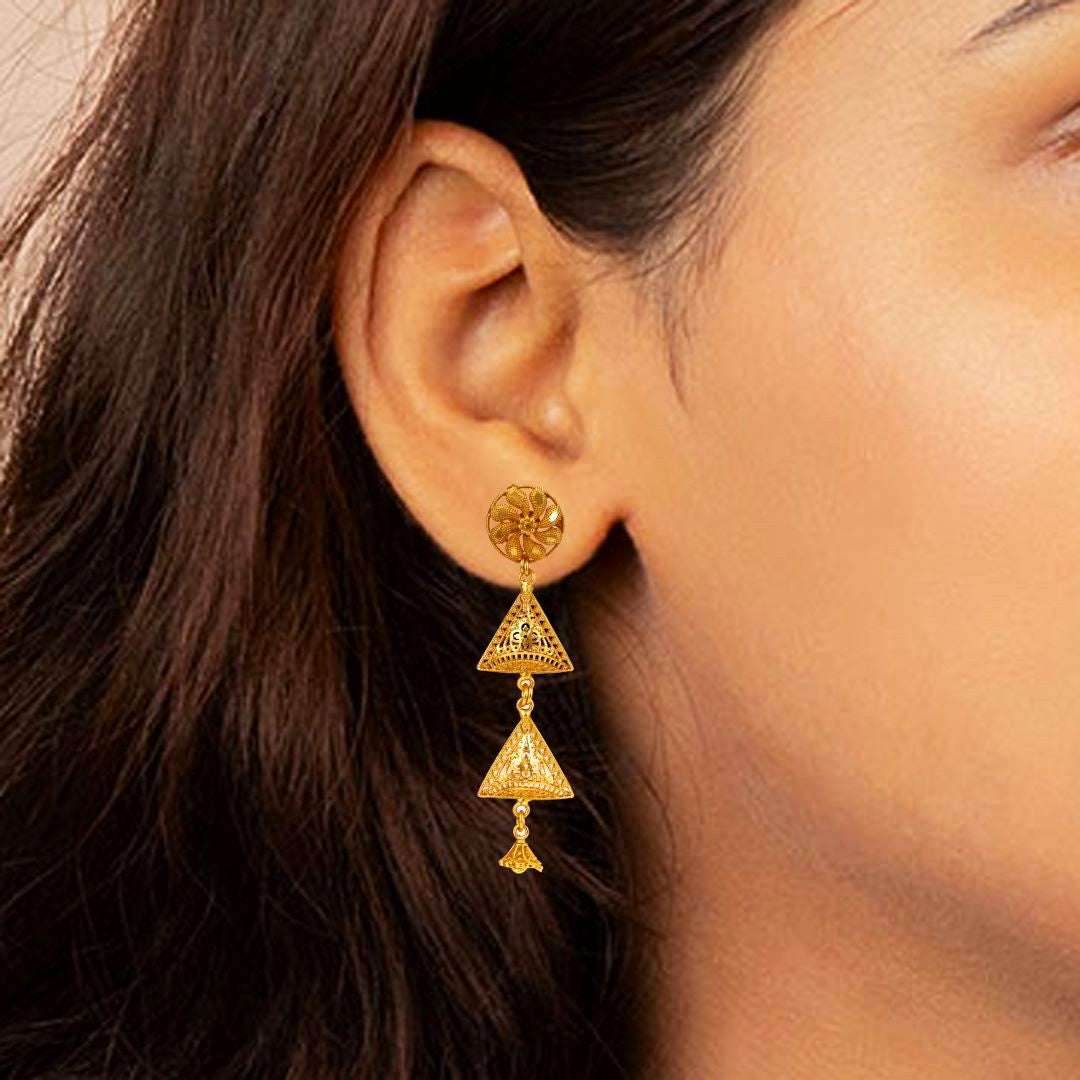 Salankara Creation Two Step Borfi Jhumka Pair - Salankara Creation