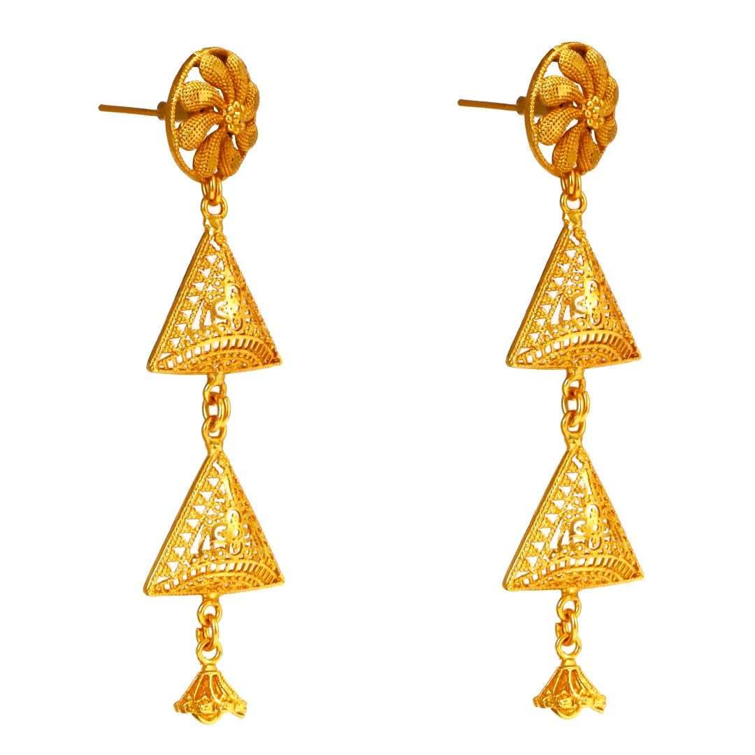 Salankara Creation Two Step Borfi Jhumka Pair - Salankara Creation
