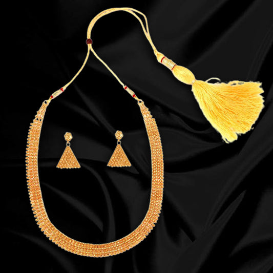 Salankara Creation Short Length U Shape Mala Har with Earrings Pair