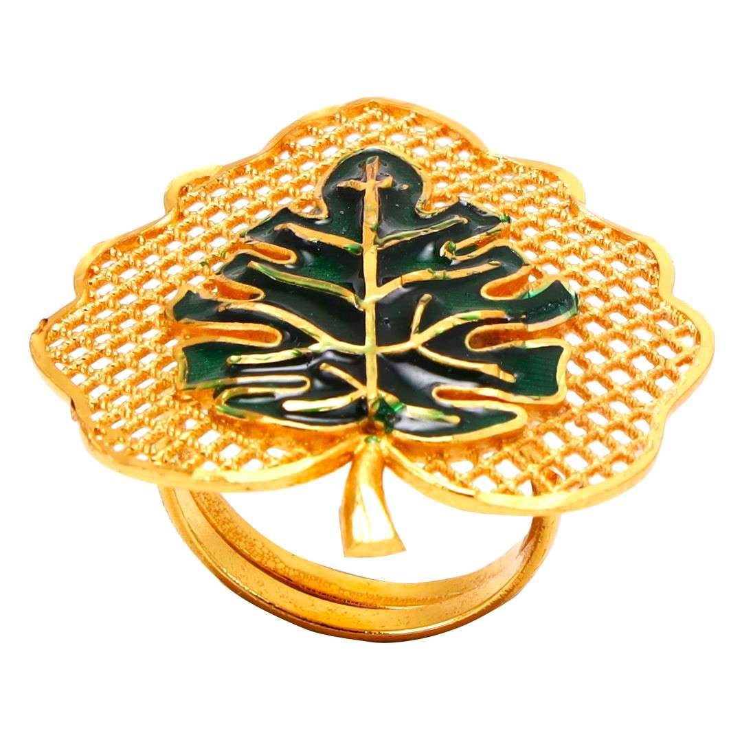 Salankara Creation Tree Minakari Finger Ring - Party Wear - Large Size - Salankara Creation