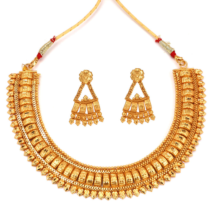 Salankara Creation Hasuli Necklace with Earrings Pair