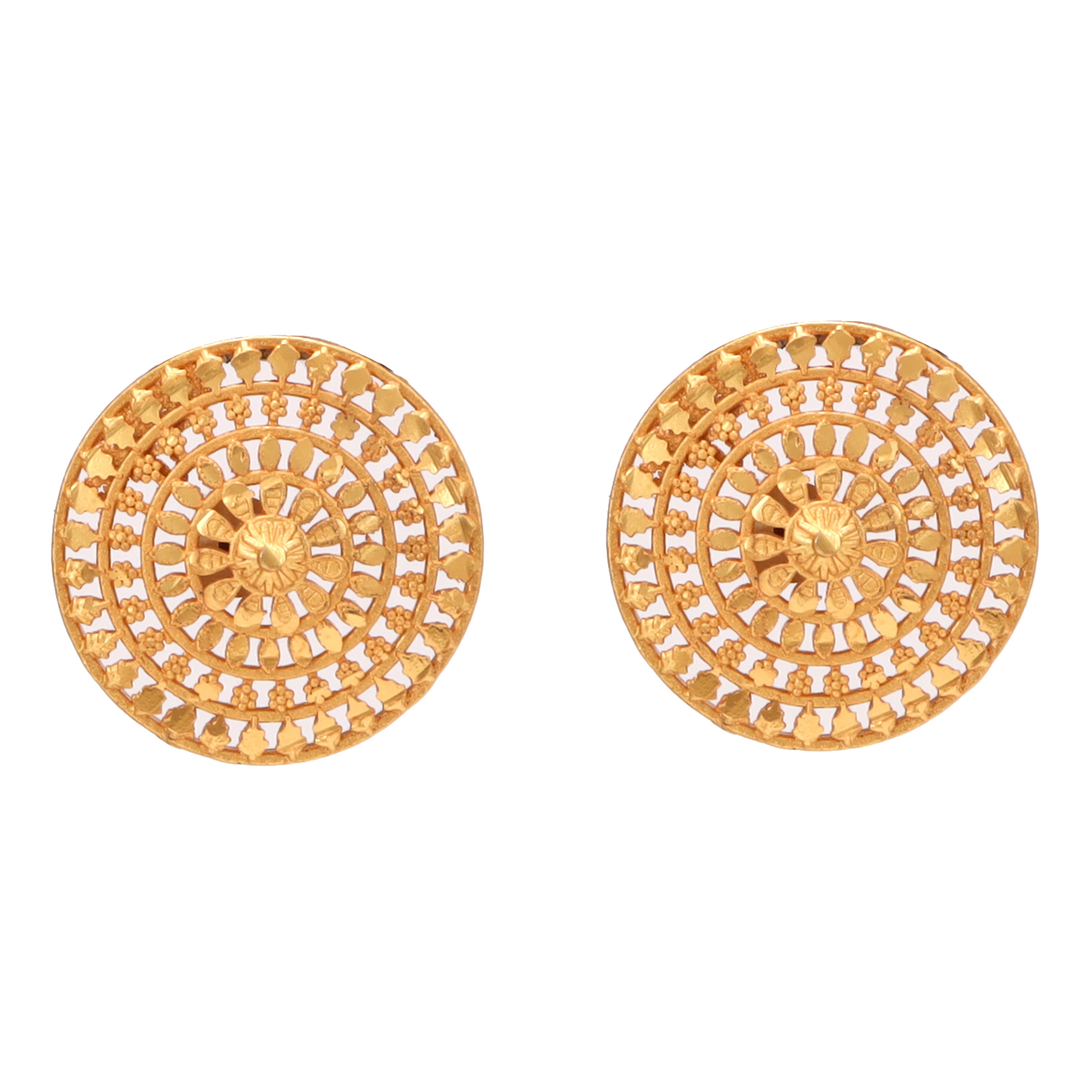 Exclusive Gold Plated with White Kundan Circle Shape Earrings for Girls and  W... : Amazon.in: Fashion