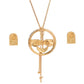 Salankara Creation Big round shape mahaprabhu locket tie chain with earrings set