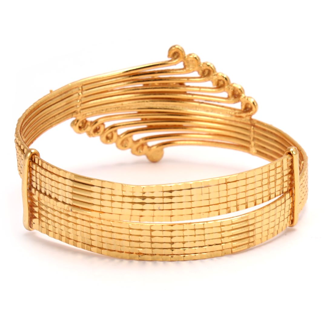 Amazon.com: Solid 14k Yellow Gold Wide Oval Bangle Bracelet for Women -  Flat Plain Gold 6 mm Heavy Bangle - Length 6 to 8 Inches available -  Handmade in USA : Handmade Products