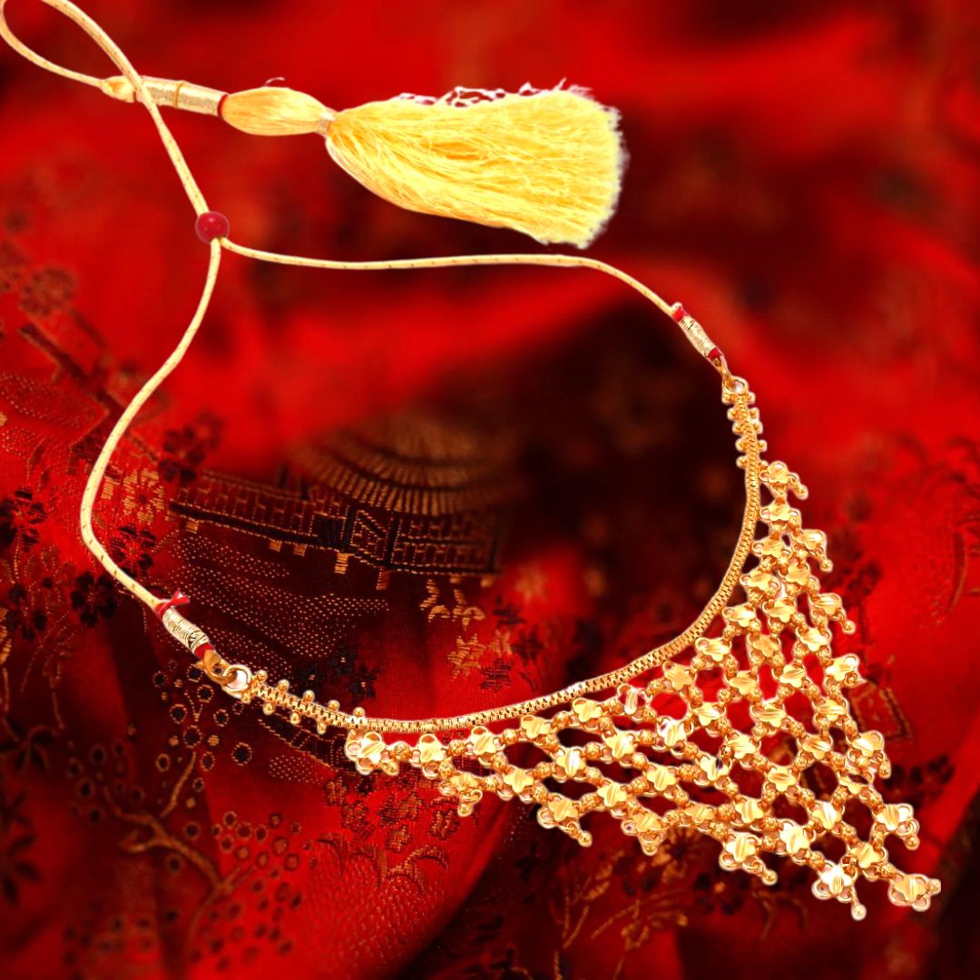 Salankara Creation Designer Jhalor Setting Chik/Necklace with Earrings Set