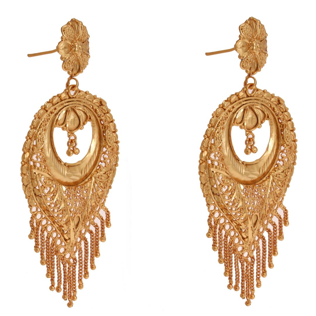 Buy Gold Plated Z Sparkle Chain Drop Earrings - Accessorize India