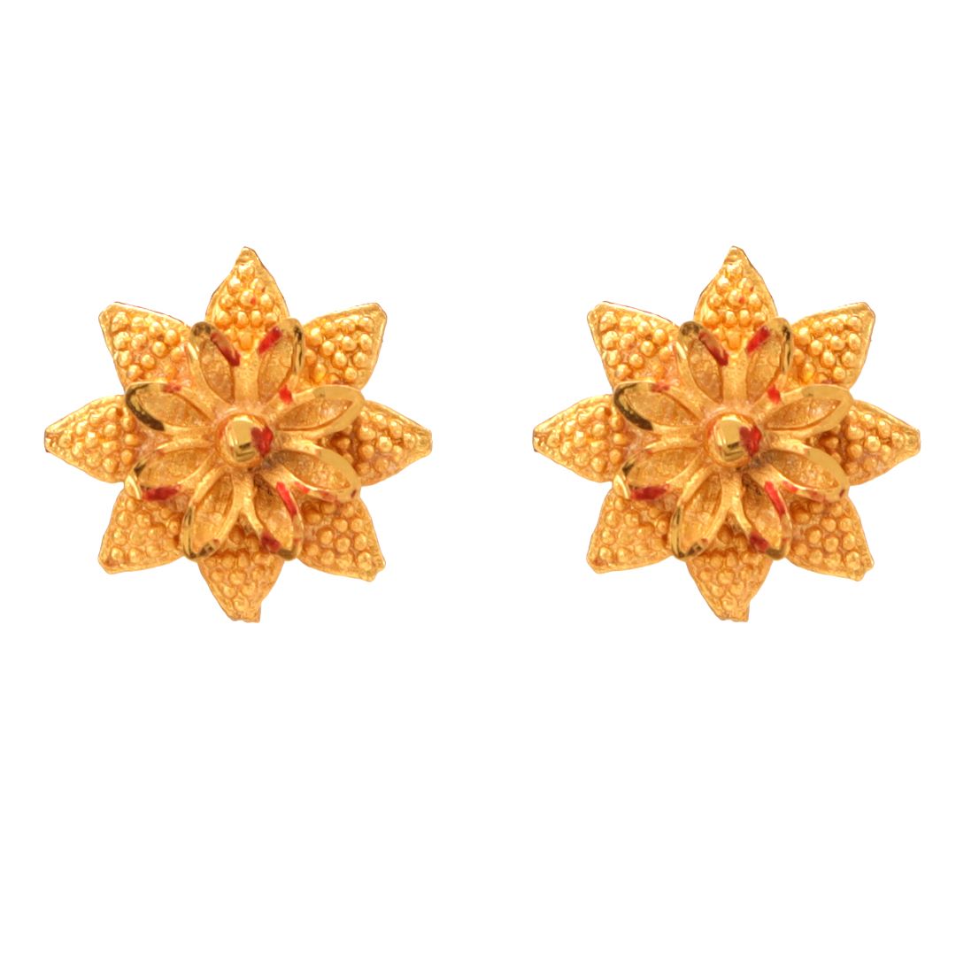 Salankara Creation Designer Locket with Small Flower Tops/Earrings Pair