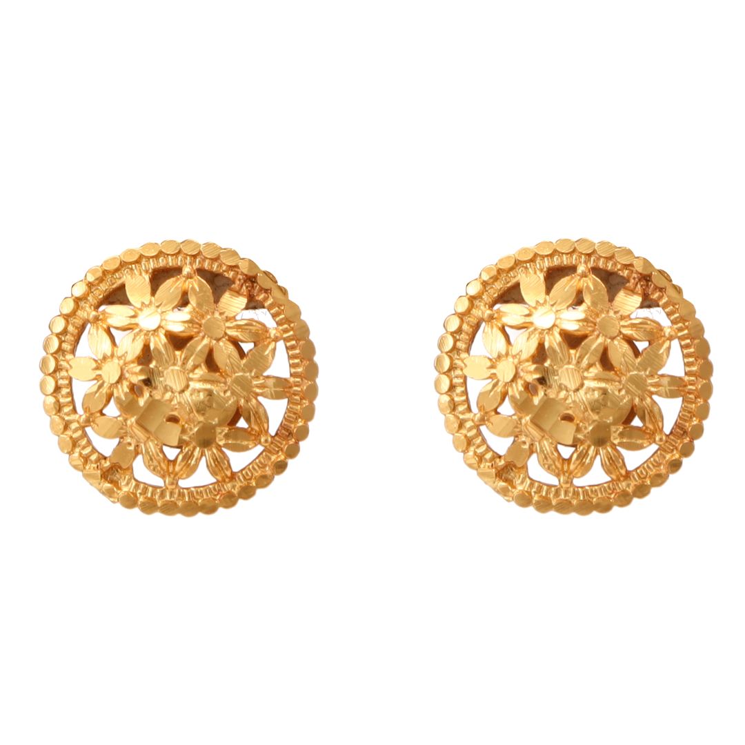Sasitrends Traditional Tops Gold Plated Ethnic Floral Studs Earrings For  Women's And Girls-Large Size (3X3) : Amazon.in: Fashion