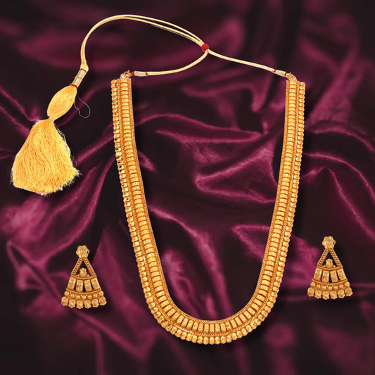 Salankara Creation Designer U Shape Mala/ Har with Earrings Set