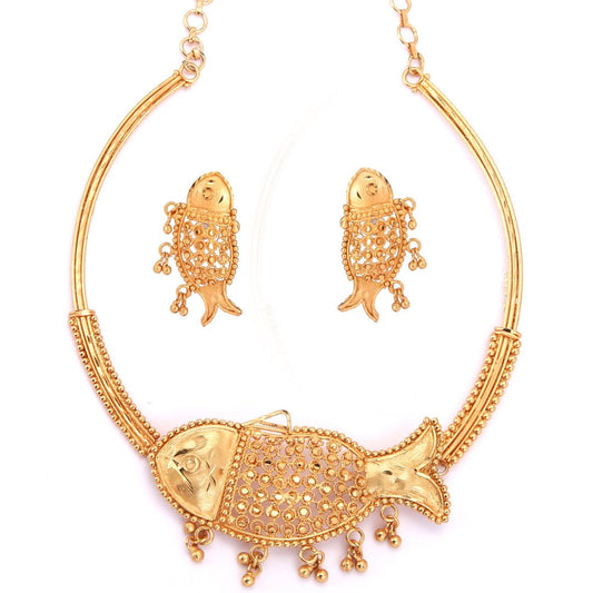 Salankara Creation Fish Necklace with Earrings Set