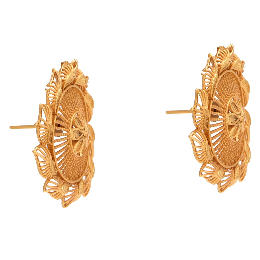Buy Attractive Gold Design Medium Size Ad Stone Jhumkas Design