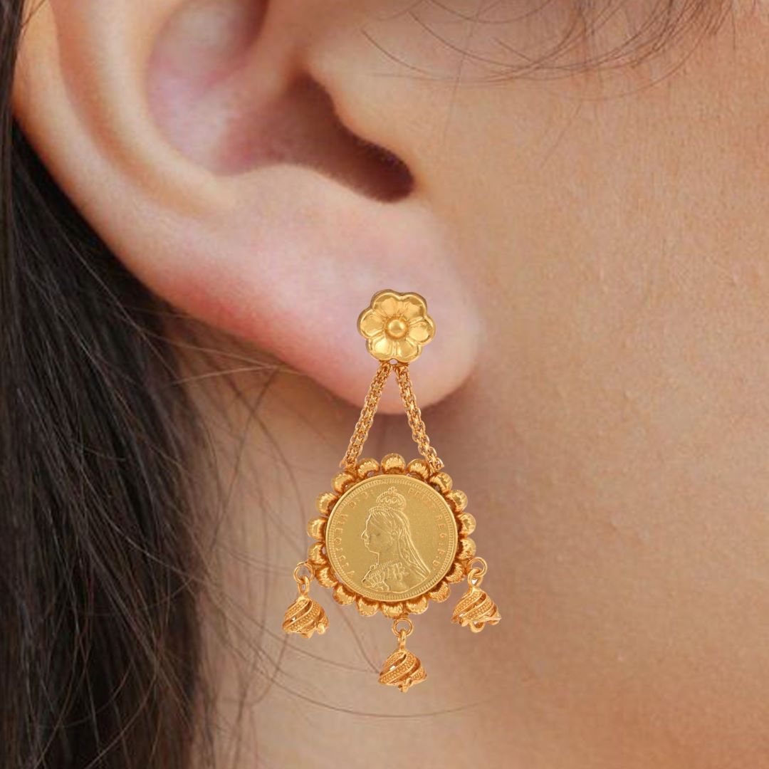 Estele Earrings  Buy Estele Gold Plated Coin Designer Stud Earrings For  Women Online  Nykaa Fashion