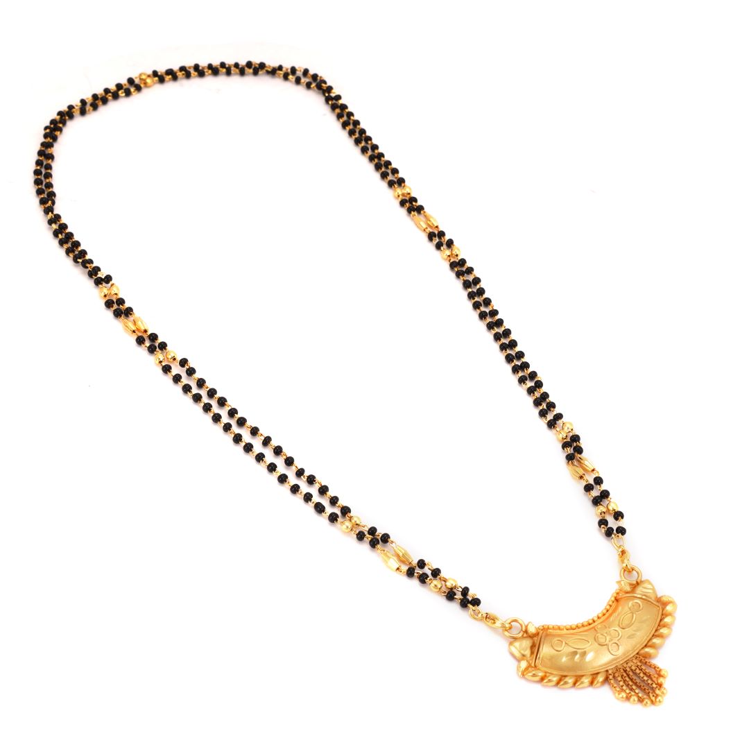 Simple Gold Plated Drop Mangalsutra & Earrings – Abdesignsjewellery