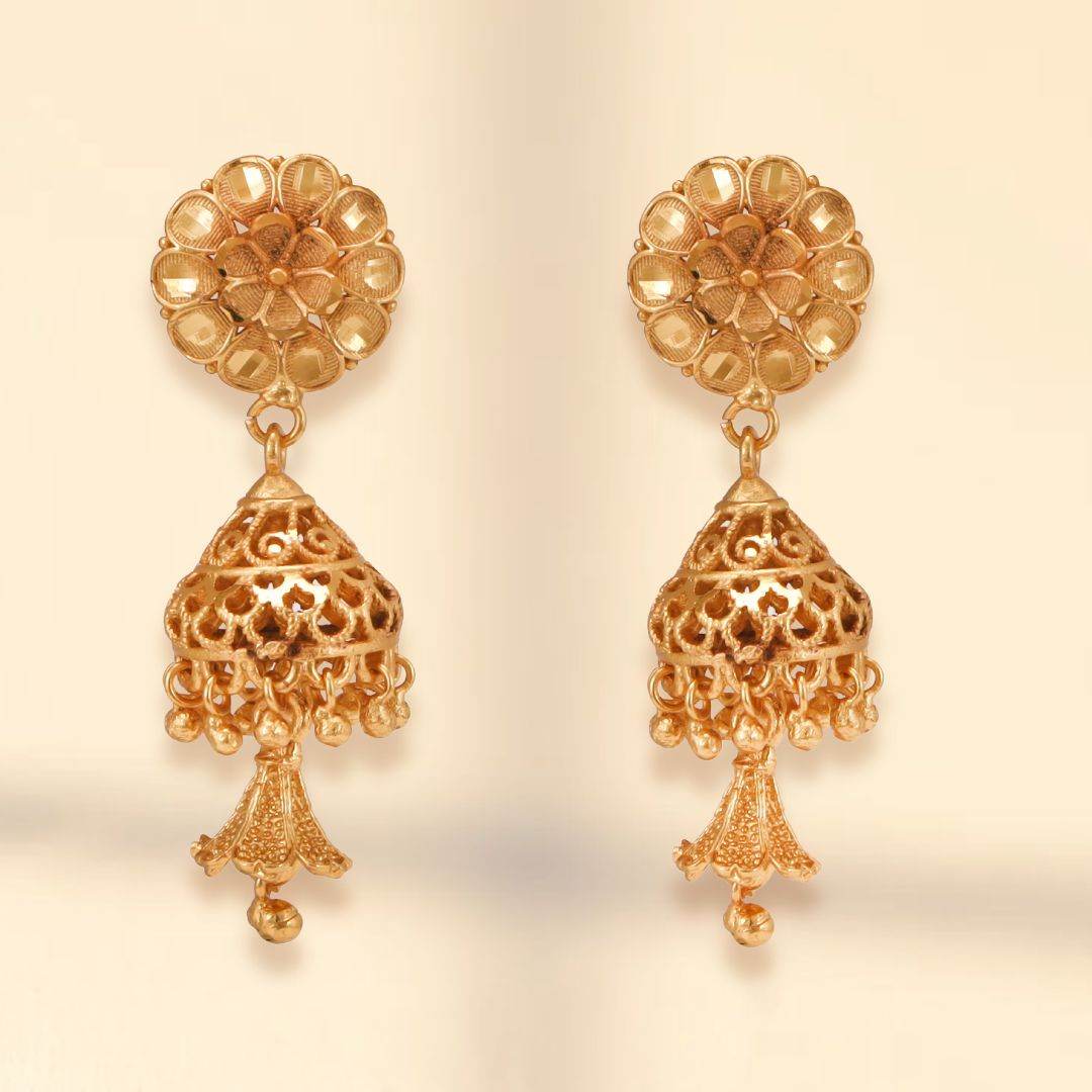 Salankara Creation Heart Shaped Jhumka Setting Short Length Mala Har with Jhumka Pair - Salankara Creation