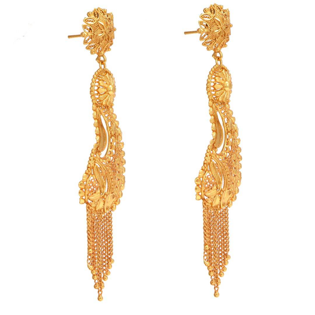 Salankara Creation Jhalor Fitted Designer Earrings Pair - Long Height - Salankara Creation