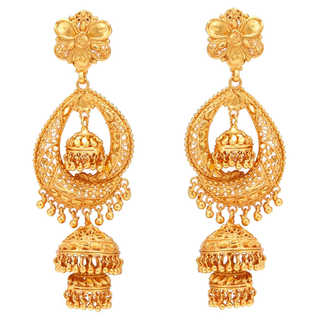 Salankara Creation Jhumka Setting Earrings Pair - Large Size