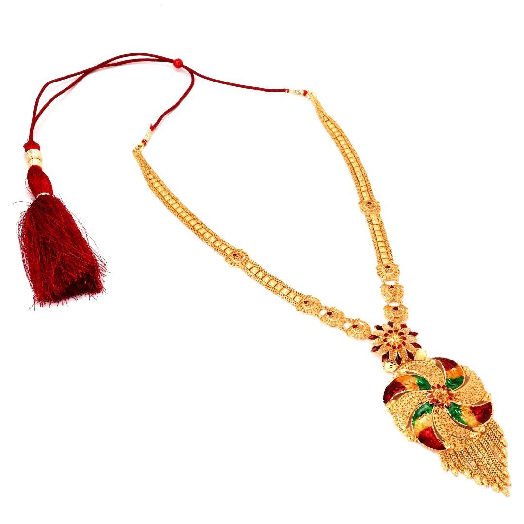 Salankara Creation Minakari Bell Set Sitahar/Rani Har with Earrings - Salankara Creation