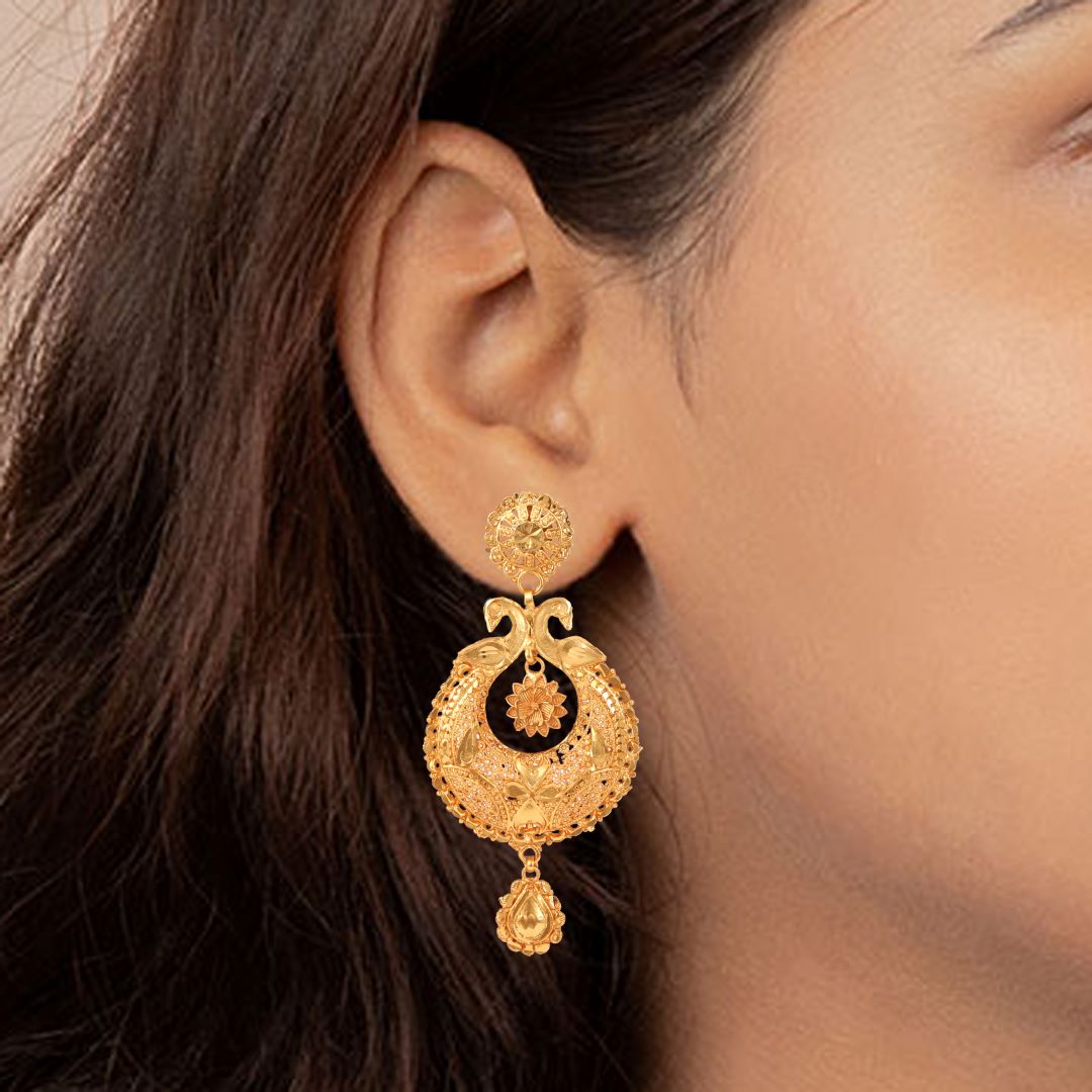 Salankara Creation Round Shape Kanbala/ Chandwali Earrings Pair - Large Size