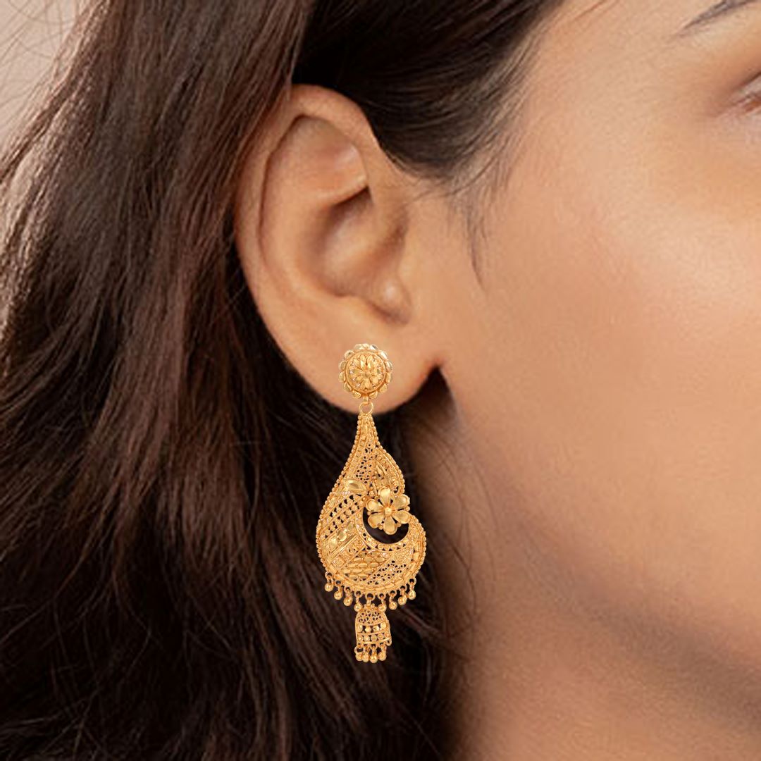 Fancy Designer Gold Earrings at Rs 5390/gram in Sangrur | ID: 22561773830