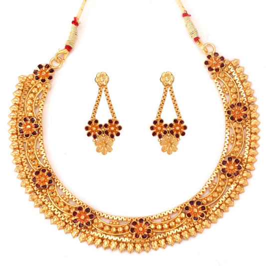 Salankara Creation Minakari Necklace with Earrings Pair